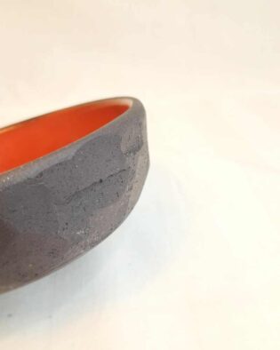 Red Bowl made with Black Stoneware