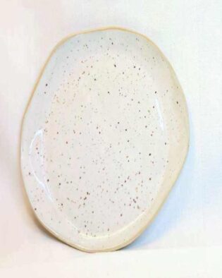 White Stoneware Plates Irregular Shape