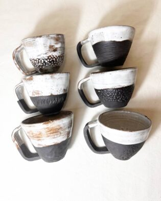 Black and White Stoneware Cup